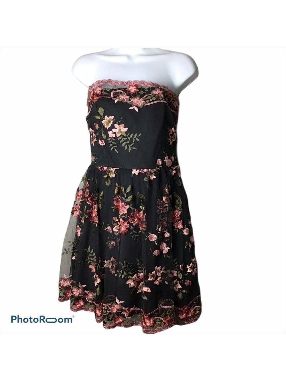 CRYSTAL Doll Floral Strapless Mini Dress